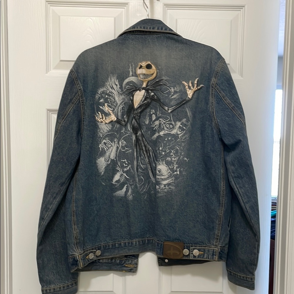 Disney Blue Denim Jacket with Jack Skellington Design
